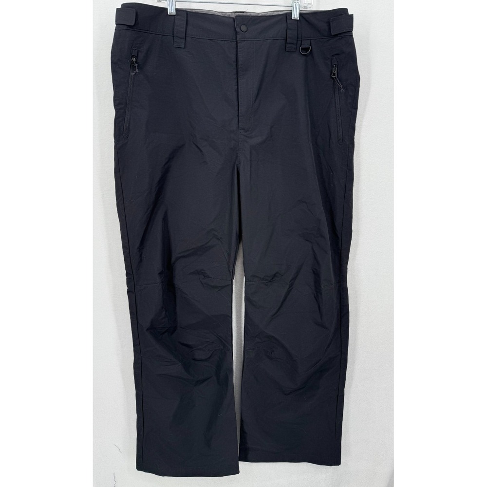 Lands' End Men's XL Tall Rain Pants Waterproof Nylon Black Zip Pockets